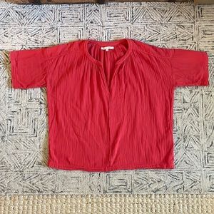 XiRENA Red Cotton Tunic Top Size Large